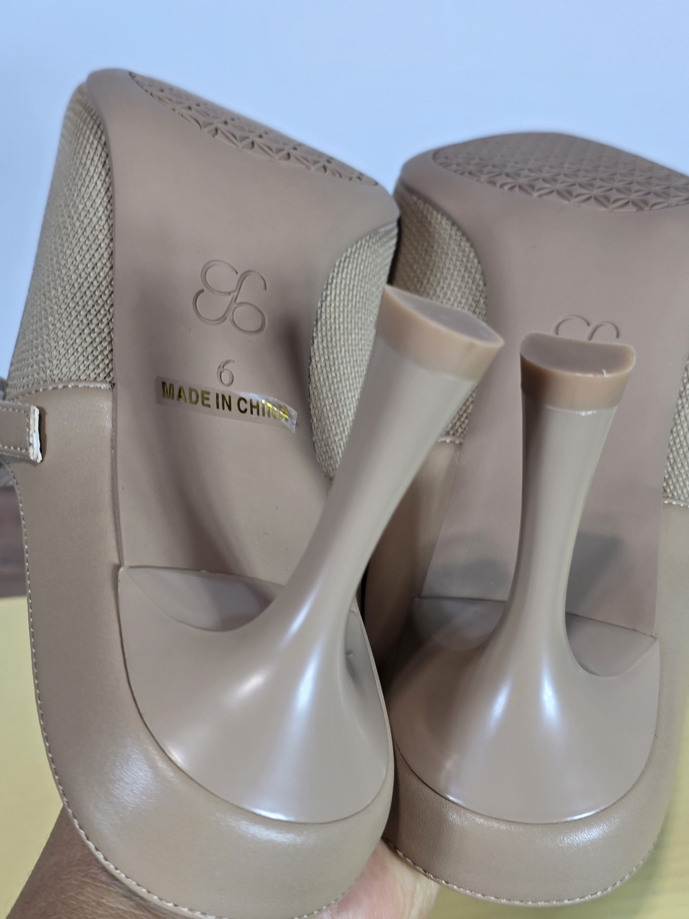 Cosy Island Women's Tan Pointed Toe Mary Jane Heeled Mules Size 5.5 - Picture 11 of 13